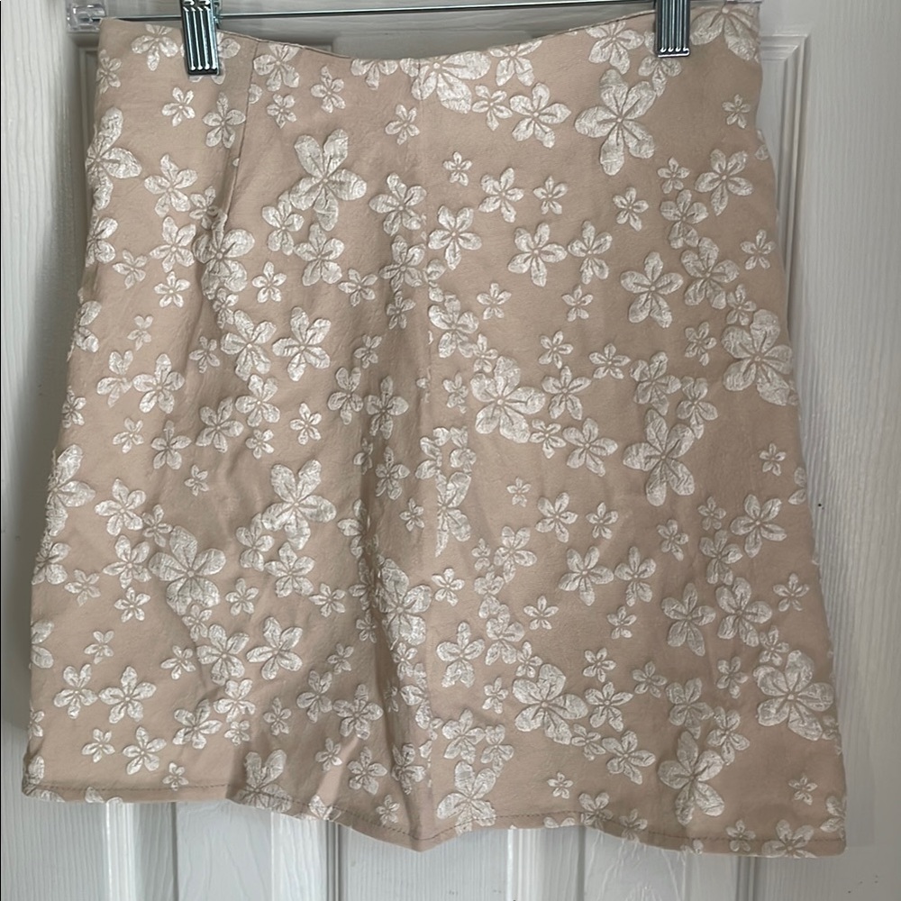 Floral Lace Embroidered Boho Cottagecore, Coquette A-line Mini Skirt